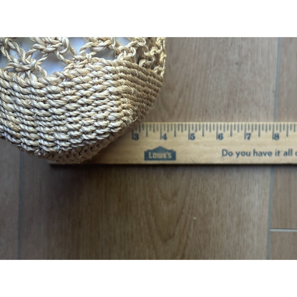 Straw Woven Women's Small Tote Bag With Zipper Natural Tan Beach Pool Shopping - Picture 5 of 8